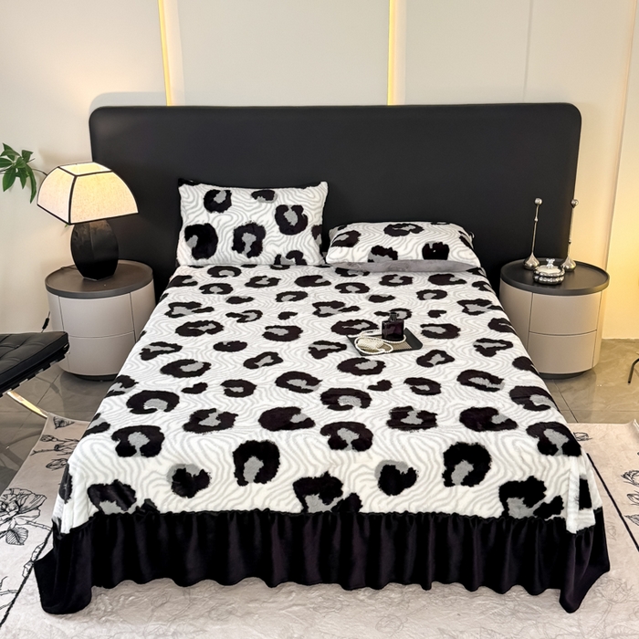 91家纺网 家纺一手货源 找家纺 （总）小叮当家纺仓储工厂店 2025新款美拉德系列兔毛单床裙 床裙单件