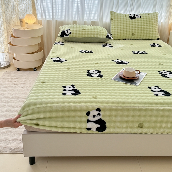 （总）小叮当家纺仓储工厂店 2025新款兔兔绒牛奶绒印花单床笠 床笠单件