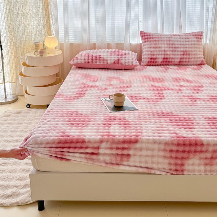 91家纺网 家纺一手货源 找家纺 （总）小叮当家纺仓储工厂店 2025新款兔兔绒牛奶绒印花单床笠 床笠单件