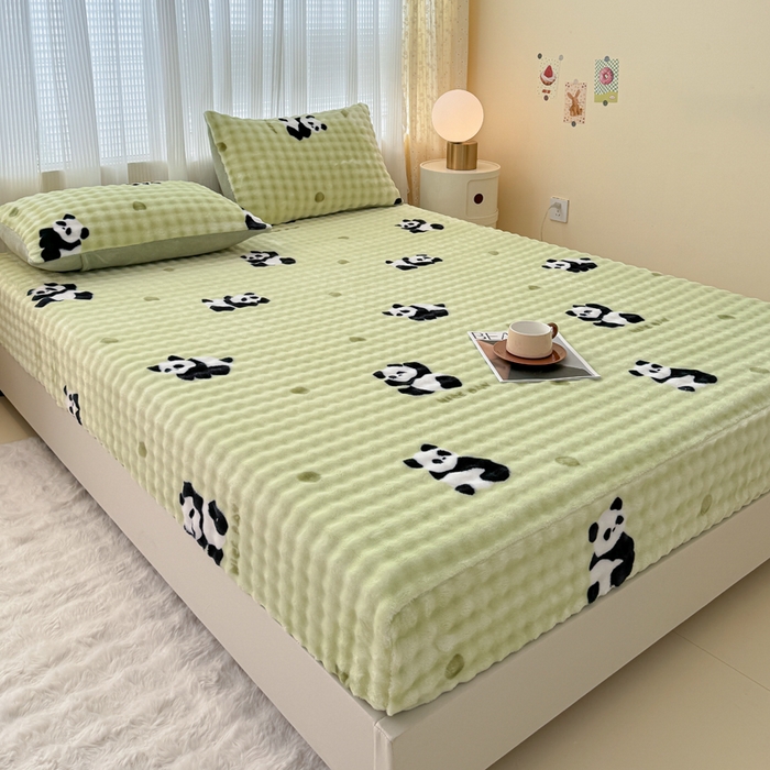 91家纺网 家纺一手货源 找家纺 （总）小叮当家纺仓储工厂店 2025新款兔兔绒牛奶绒印花单床笠 床笠单件