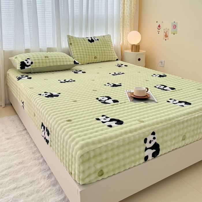 91家纺网 家纺一手货源 找家纺 （总）小叮当家纺仓储工厂店 2025新款兔兔绒牛奶绒印花单床笠 床笠单件