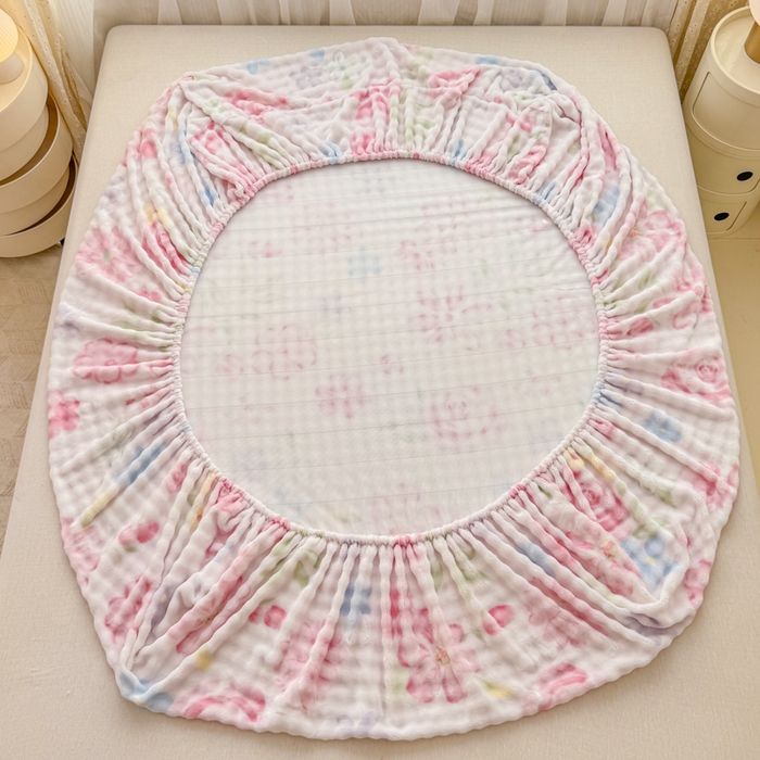 91家纺网 家纺一手货源 找家纺 小叮当家纺仓储工厂店 2025新款兔兔绒牛奶绒印花单床笠 床笠单件 床笠-花语