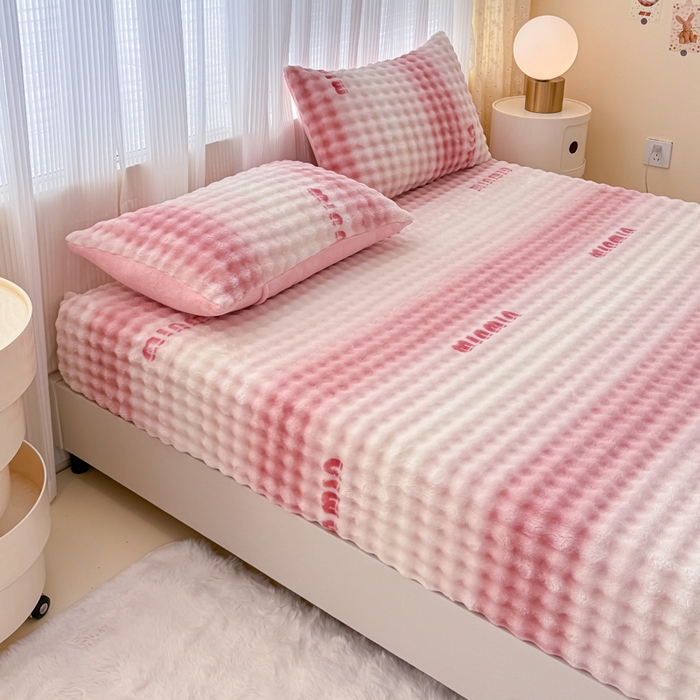 91家纺网 家纺一手货源 找家纺 小叮当家纺仓储工厂店 2025新款兔兔绒牛奶绒印花单床笠 床笠单件 床笠-时尚粉