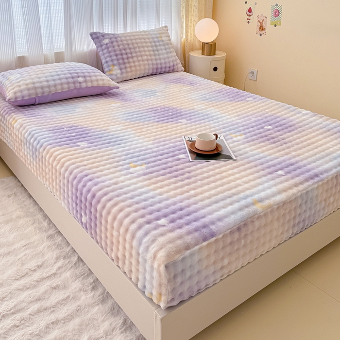 91家纺网 家纺一手货源 找家纺 小叮当家纺仓储工厂店 2025新款兔兔绒牛奶绒印花单床笠 床笠单件 床笠-星空