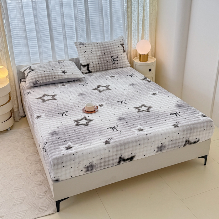 91家纺网 家纺一手货源 找家纺 小叮当家纺仓储工厂店 2025新款兔兔绒牛奶绒印花单床笠 床笠单件 床笠-星梦