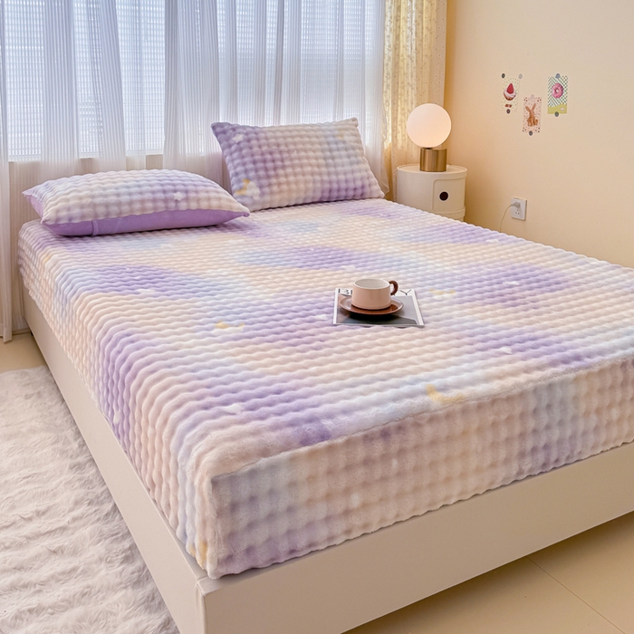 91家纺网 家纺一手货源 找家纺 小叮当家纺仓储工厂店 2025新款兔兔绒牛奶绒印花单床笠 床笠单件 床笠-星空