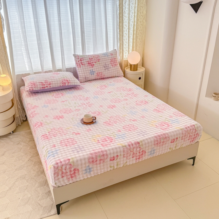 91家纺网 家纺一手货源 找家纺 小叮当家纺仓储工厂店 2025新款兔兔绒牛奶绒印花单床笠 床笠单件 床笠-花语