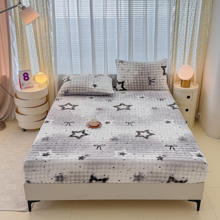 91家纺网 家纺一手货源 找家纺 小叮当家纺仓储工厂店 2025新款兔兔绒牛奶绒印花单床笠 床笠单件 床笠-星梦