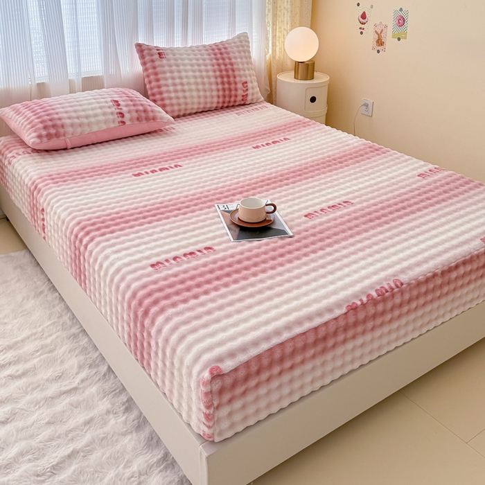 91家纺网 家纺一手货源 找家纺 小叮当家纺仓储工厂店 2025新款兔兔绒牛奶绒印花单床笠 床笠单件 床笠-时尚粉