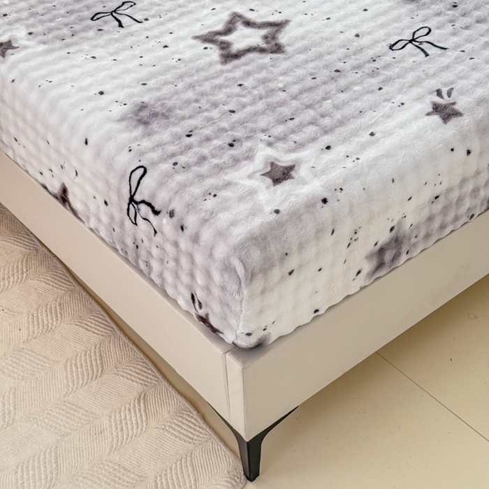 91家纺网 家纺一手货源 找家纺 小叮当家纺仓储工厂店 2025新款兔兔绒牛奶绒印花单床笠 床笠单件 床笠-星梦