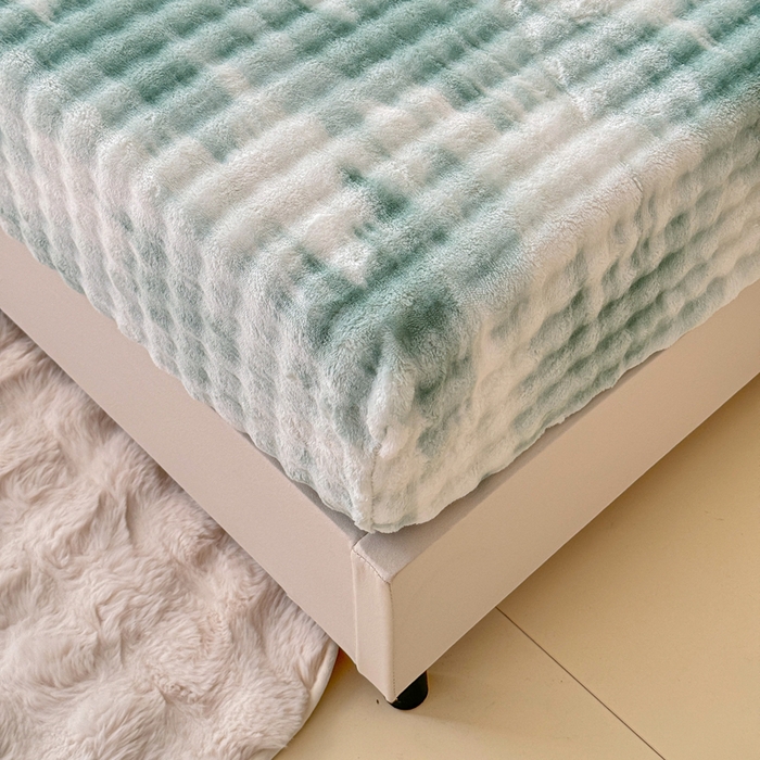 91家纺网 家纺一手货源 找家纺 小叮当家纺仓储工厂店 2025新款兔兔绒牛奶绒印花单床笠 床笠单件 床笠油画-绿