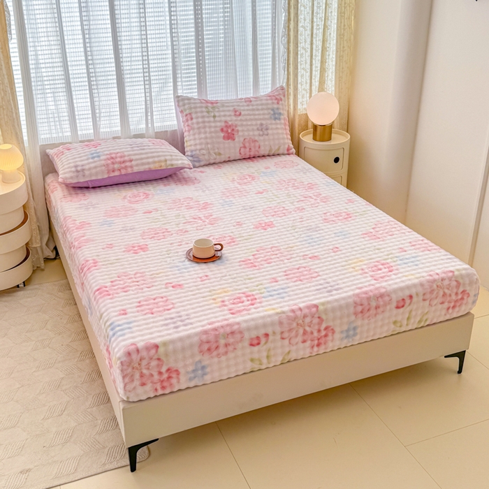 91家纺网 家纺一手货源 找家纺 小叮当家纺仓储工厂店 2025新款兔兔绒牛奶绒印花单床笠 床笠单件 床笠-花语