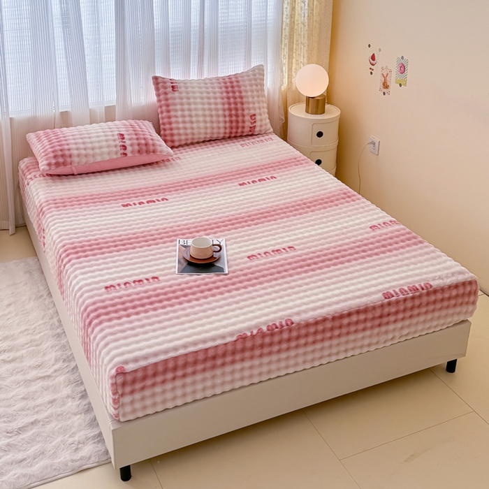 91家纺网 家纺一手货源 找家纺 小叮当家纺仓储工厂店 2025新款兔兔绒牛奶绒印花单床笠 床笠单件 床笠-时尚粉