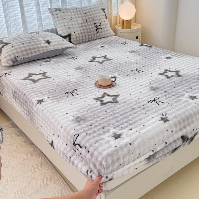 91家纺网 家纺一手货源 找家纺 小叮当家纺仓储工厂店 2025新款兔兔绒牛奶绒印花单床笠 床笠单件 床笠-星梦