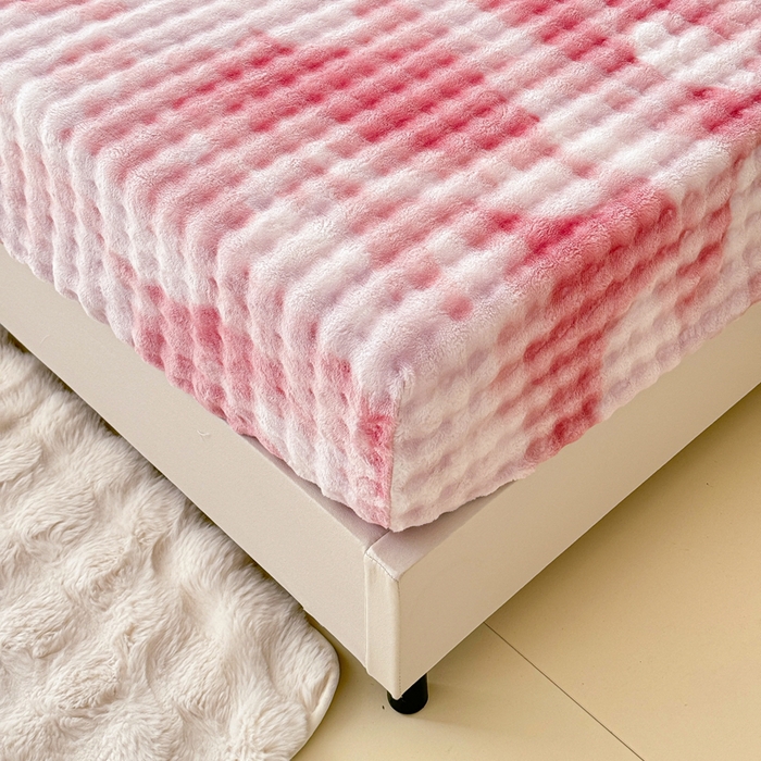 91家纺网 家纺一手货源 找家纺 小叮当家纺仓储工厂店 2025新款兔兔绒牛奶绒印花单床笠 床笠单件 床笠扎染-粉