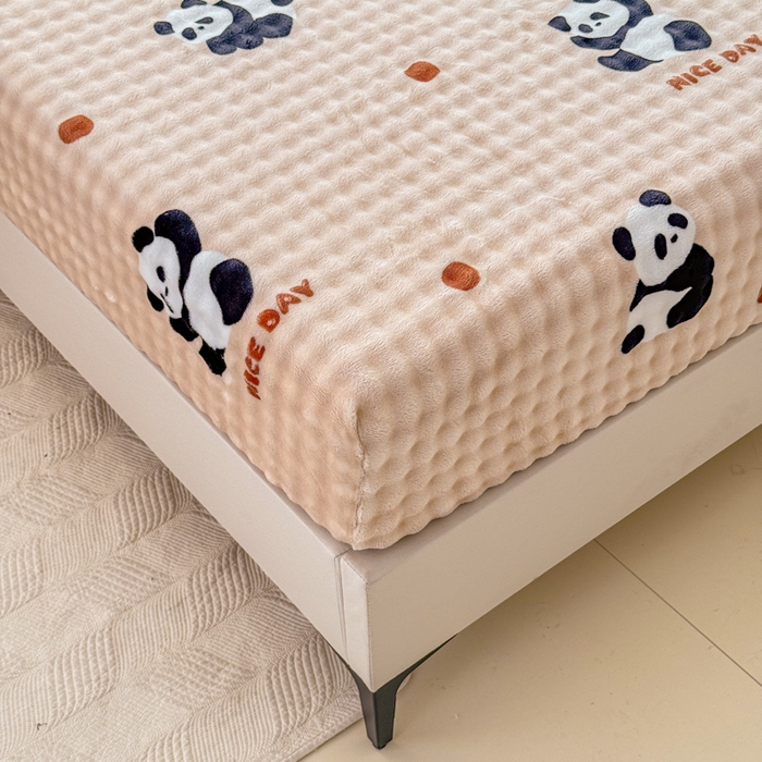 91家纺网 家纺一手货源 找家纺 小叮当家纺仓储工厂店 2025新款兔兔绒牛奶绒印花单床笠 床笠单件 床笠-萌宝咖