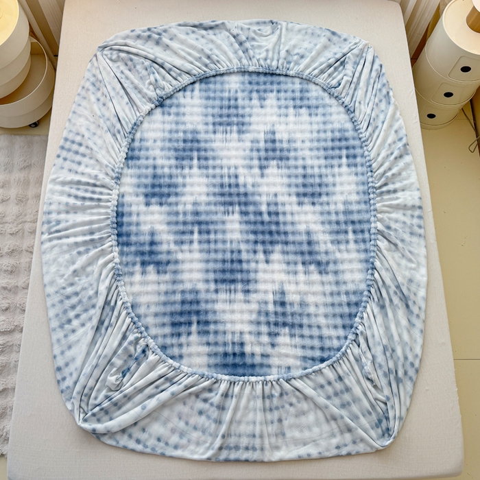 91家纺网 家纺一手货源 找家纺 小叮当家纺仓储工厂店 2025新款兔兔绒牛奶绒印花单床笠 床笠单件 床笠油画-蓝