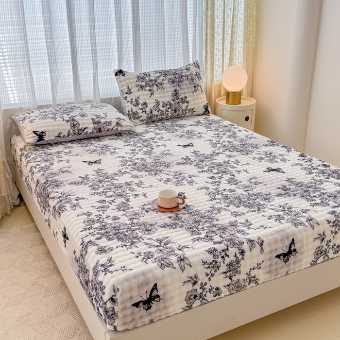 91家纺网 家纺一手货源 找家纺 小叮当家纺仓储工厂店 2025新款兔兔绒牛奶绒印花单床笠 床笠单件 床笠-蝶梦花