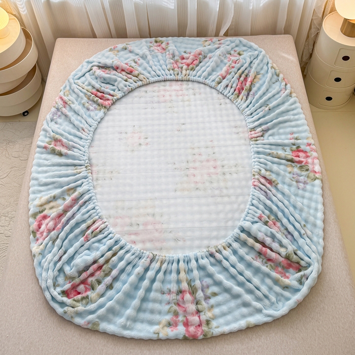 91家纺网 家纺一手货源 找家纺 小叮当家纺仓储工厂店 2025新款兔兔绒牛奶绒印花单床笠 床笠单件 床笠-花田