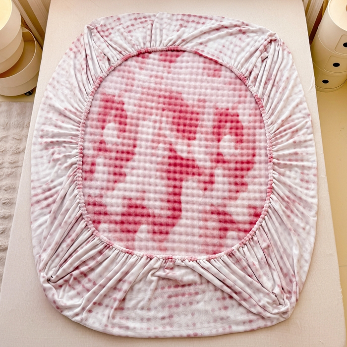 91家纺网 家纺一手货源 找家纺 小叮当家纺仓储工厂店 2025新款兔兔绒牛奶绒印花单床笠 床笠单件 床笠扎染-粉