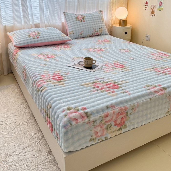 91家纺网 家纺一手货源 找家纺 小叮当家纺仓储工厂店 2025新款兔兔绒牛奶绒印花单床笠 床笠单件 床笠-花田