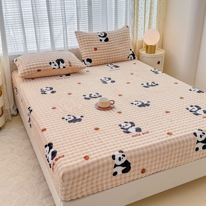 91家纺网 家纺一手货源 找家纺 小叮当家纺仓储工厂店 2025新款兔兔绒牛奶绒印花单床笠 床笠单件 床笠-萌宝咖