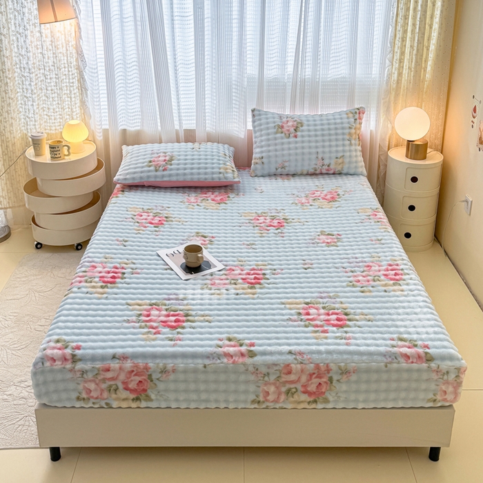 91家纺网 家纺一手货源 找家纺 小叮当家纺仓储工厂店 2025新款兔兔绒牛奶绒印花单床笠 床笠单件 床笠-花田