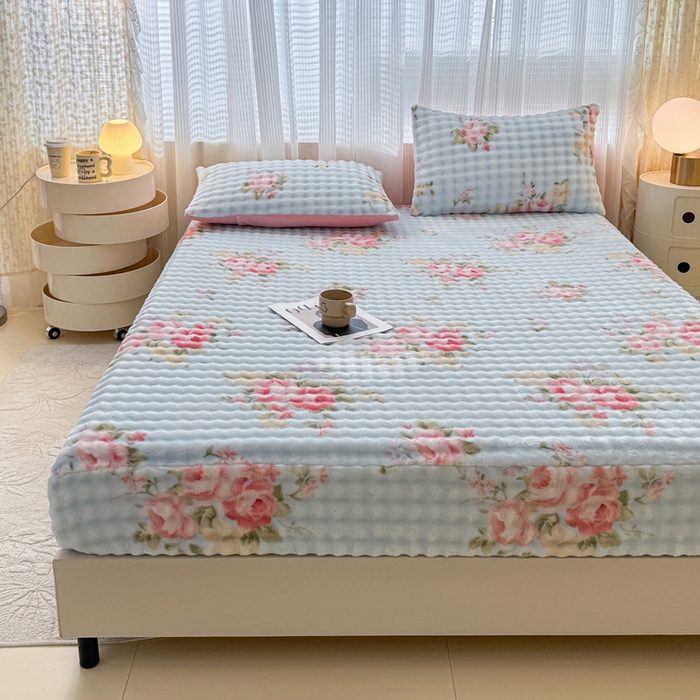 91家纺网 家纺一手货源 找家纺 小叮当家纺仓储工厂店 2025新款兔兔绒牛奶绒印花单床笠 床笠单件 床笠-花田