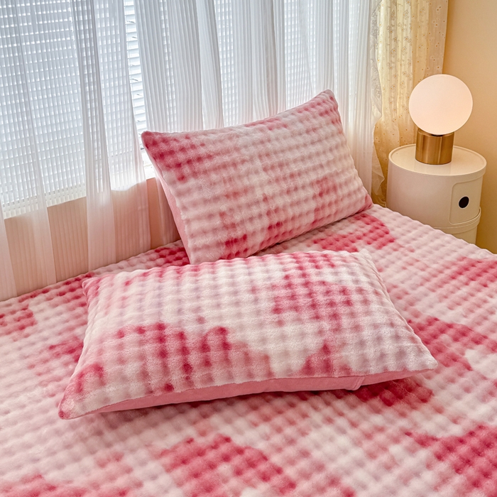 91家纺网 家纺一手货源 找家纺 小叮当家纺仓储工厂店 2025新款兔兔绒牛奶绒印花单床笠 床笠单件 床笠扎染-粉