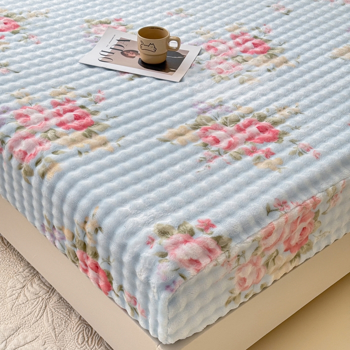 91家纺网 家纺一手货源 找家纺 小叮当家纺仓储工厂店 2025新款兔兔绒牛奶绒印花单床笠 床笠单件 床笠-花田