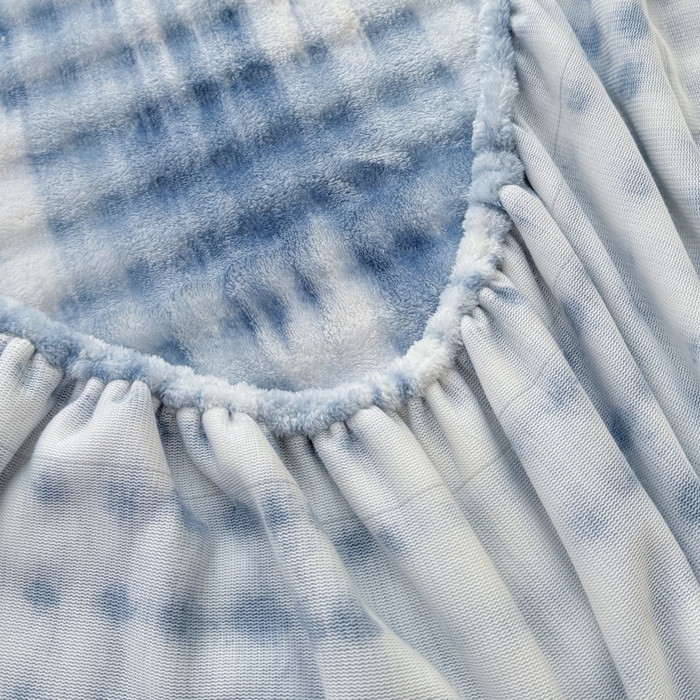 91家纺网 家纺一手货源 找家纺 小叮当家纺仓储工厂店 2025新款兔兔绒牛奶绒印花单床笠 床笠单件 床笠油画-蓝