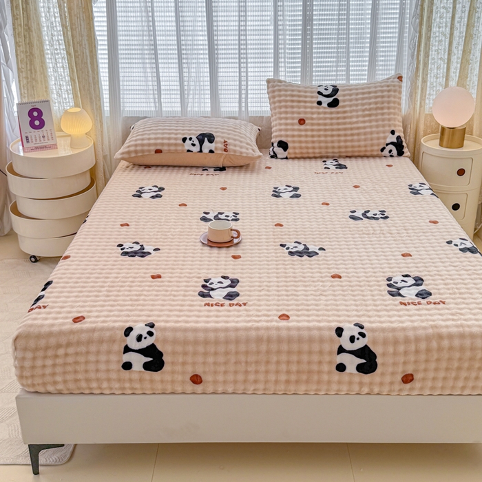 91家纺网 家纺一手货源 找家纺 小叮当家纺仓储工厂店 2025新款兔兔绒牛奶绒印花单床笠 床笠单件 床笠-萌宝咖