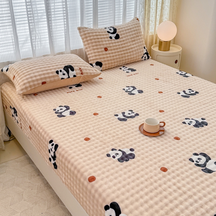 91家纺网 家纺一手货源 找家纺 小叮当家纺仓储工厂店 2025新款兔兔绒牛奶绒印花单床笠 床笠单件 床笠-萌宝咖