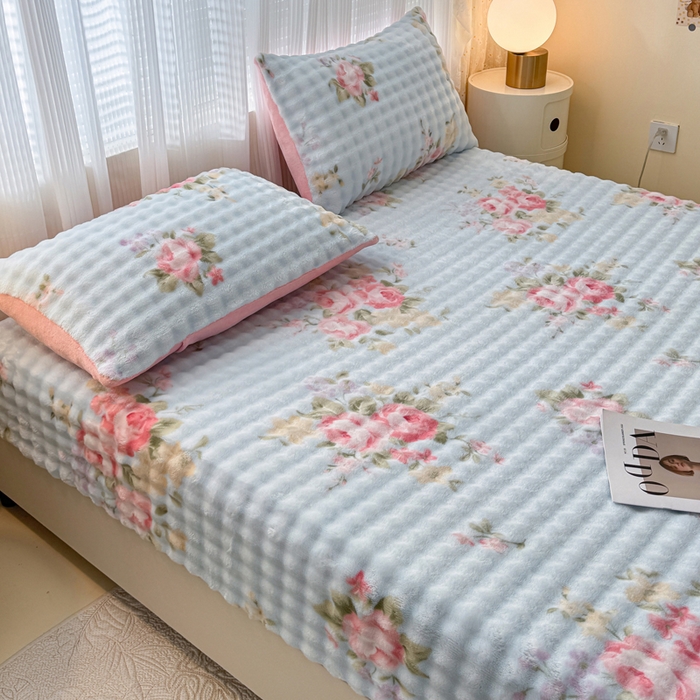 91家纺网 家纺一手货源 找家纺 小叮当家纺仓储工厂店 2025新款兔兔绒牛奶绒印花单床笠 床笠单件 床笠-花田