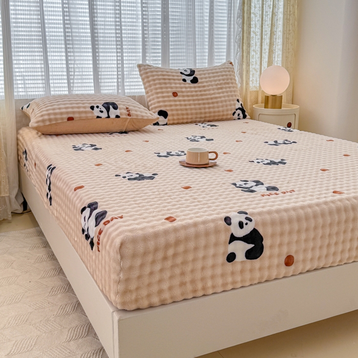 91家纺网 家纺一手货源 找家纺 小叮当家纺仓储工厂店 2025新款兔兔绒牛奶绒印花单床笠 床笠单件 床笠-萌宝咖