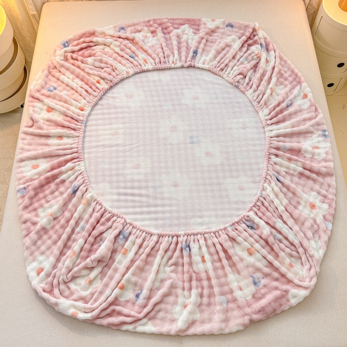 91家纺网 家纺一手货源 找家纺 小叮当家纺仓储工厂店 2025新款兔兔绒牛奶绒印花单床笠 床笠单件 床笠-花朵粉