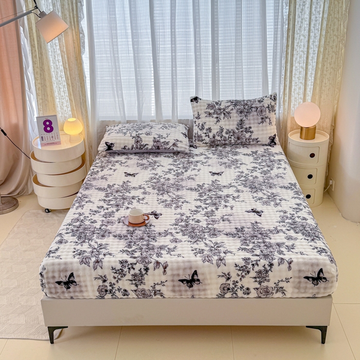 91家纺网 家纺一手货源 找家纺 小叮当家纺仓储工厂店 2025新款兔兔绒牛奶绒印花单床笠 床笠单件 床笠-蝶梦花