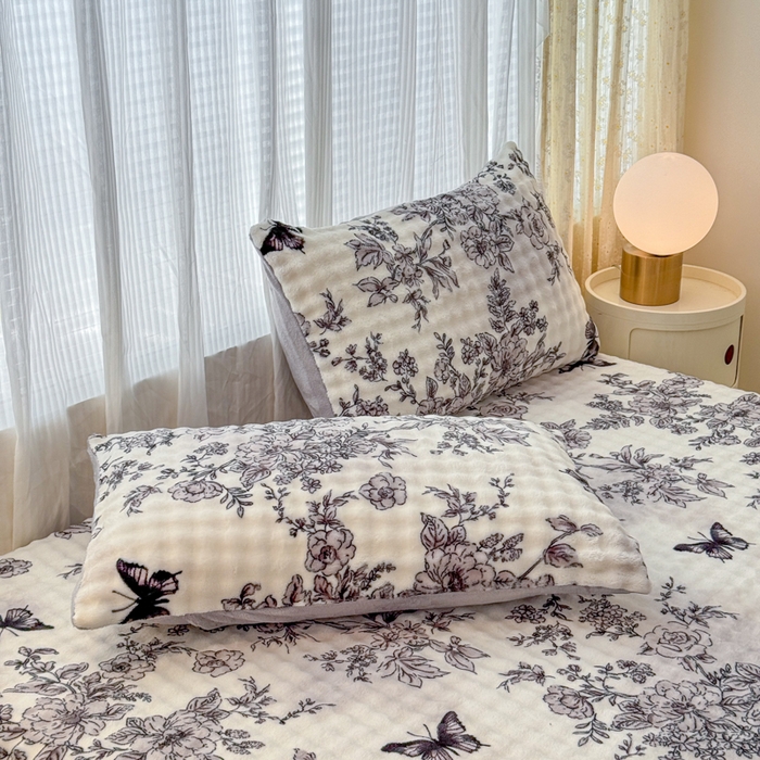 91家纺网 家纺一手货源 找家纺 小叮当家纺仓储工厂店 2025新款兔兔绒牛奶绒印花单床笠 床笠单件 床笠-蝶梦花