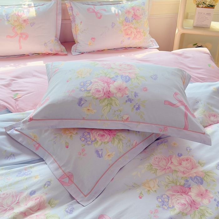 91家纺网 家纺一手货源 找家纺 铭博家纺 2025新款直播爆款全棉纯棉四件套 吊边一字绣工艺款四件套 海岛繁花