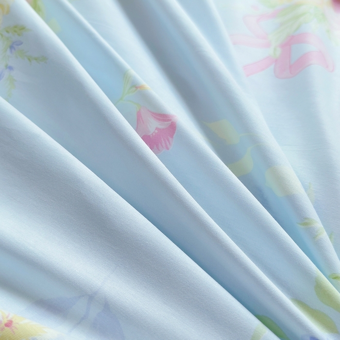 91家纺网 家纺一手货源 找家纺 铭博家纺 2025新款直播爆款全棉纯棉四件套 吊边一字绣工艺款四件套 海岛繁花