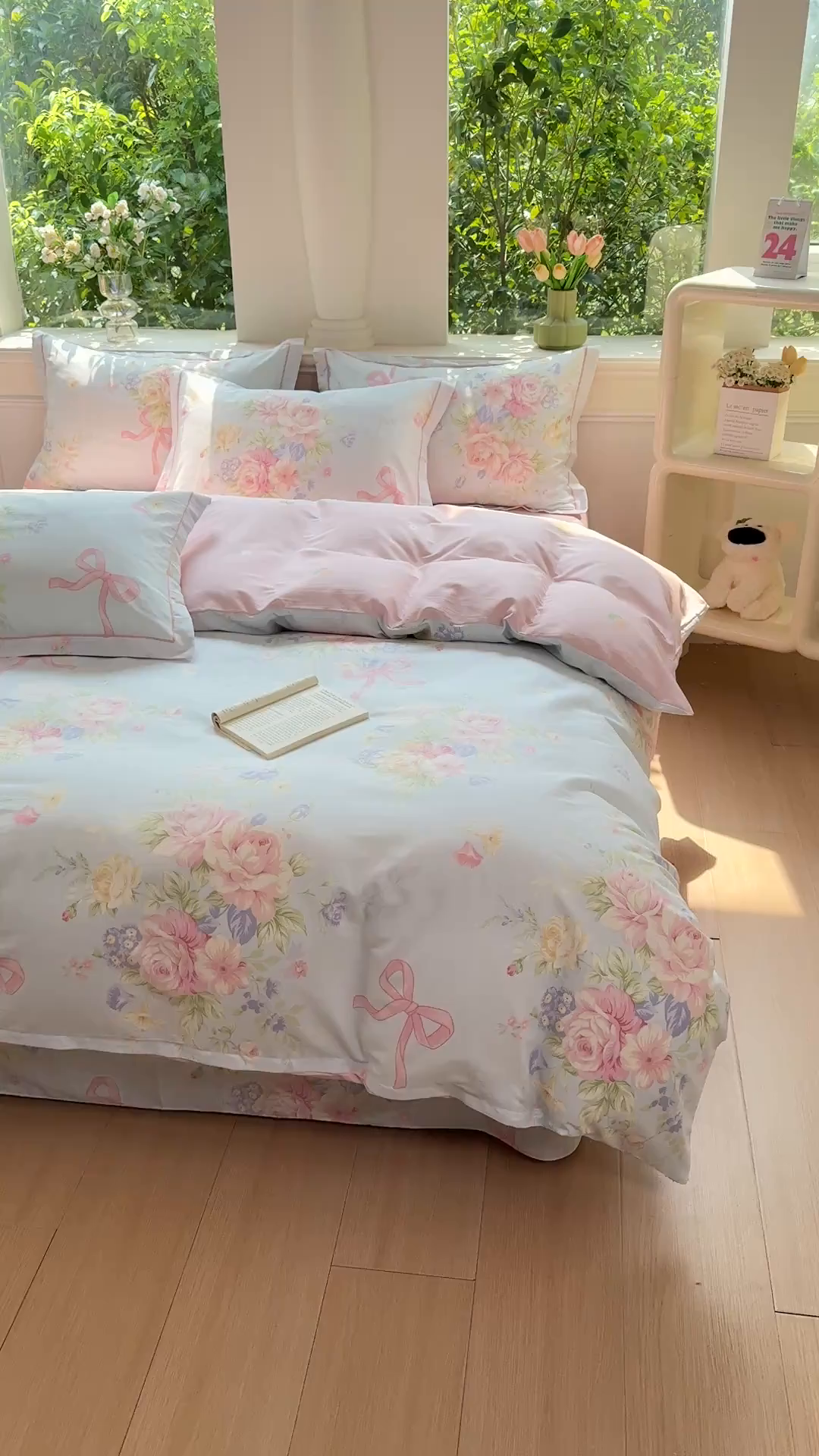 91家纺网 家纺一手货源 找家纺 铭博家纺 2025新款直播爆款全棉纯棉四件套 吊边一字绣工艺款四件套 海岛繁花