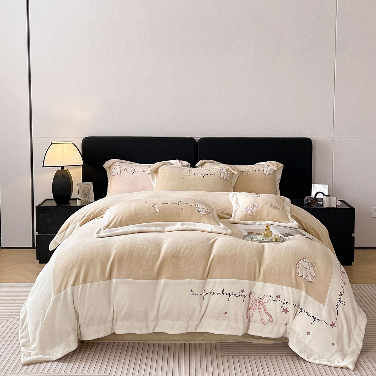 91家纺网 家纺一手货源 找家纺 （总） 2025冬季爆款A类加厚牛奶绒四件套保暖双面加绒珊瑚绒重工刺绣被套床单卡通床上用品