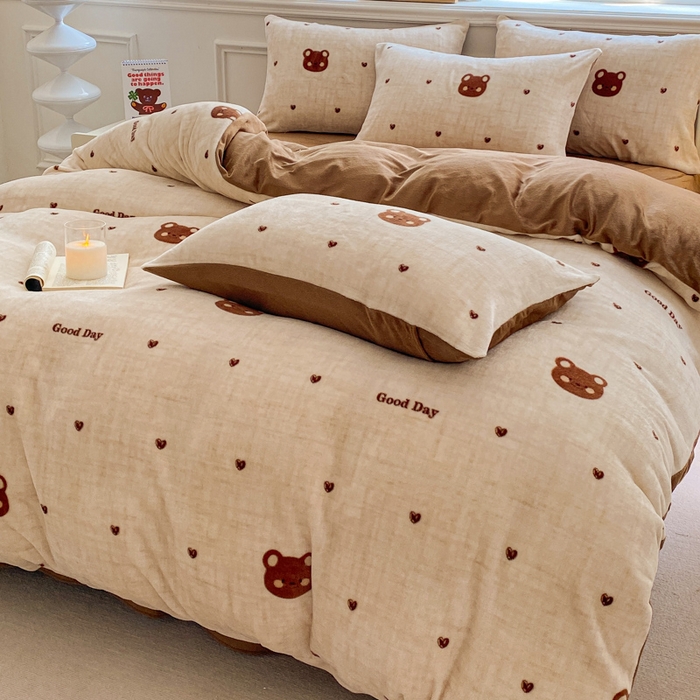 91家纺网 家纺一手货源 找家纺 （总）斯卡诺家纺 2025新款双面牛奶绒跑量款四件套