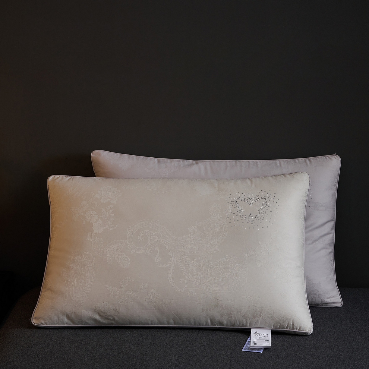 91家纺网 家纺一手货源 找家纺 乐可 2025新款蚕咝亲肤枕 蚕咝亲肤枕-灰