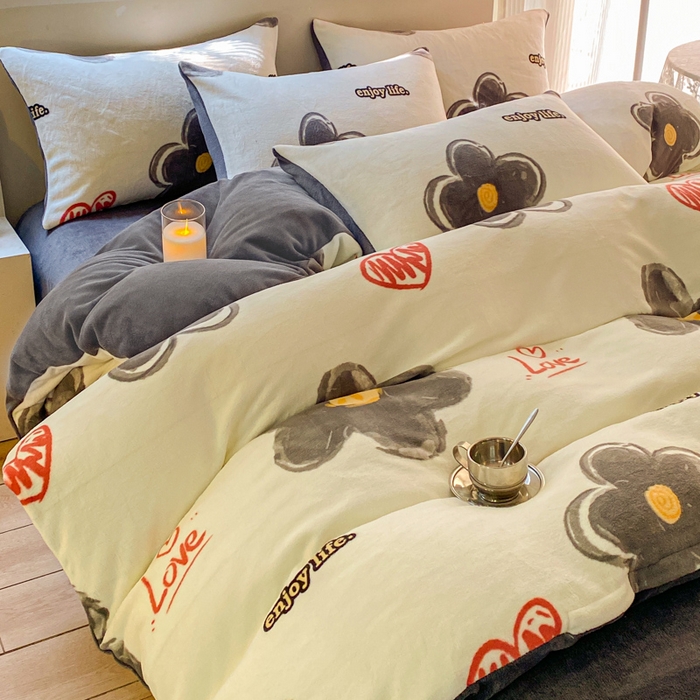 91家纺网 家纺一手货源 找家纺 （总）斯卡诺家纺 2025新款双面牛奶绒跑量款四件套