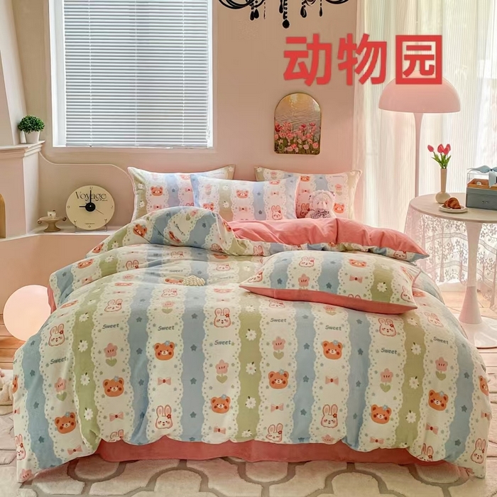 91家纺网 家纺一手货源 找家纺 （总）斯卡诺家纺 2025新款双面牛奶绒跑量款四件套