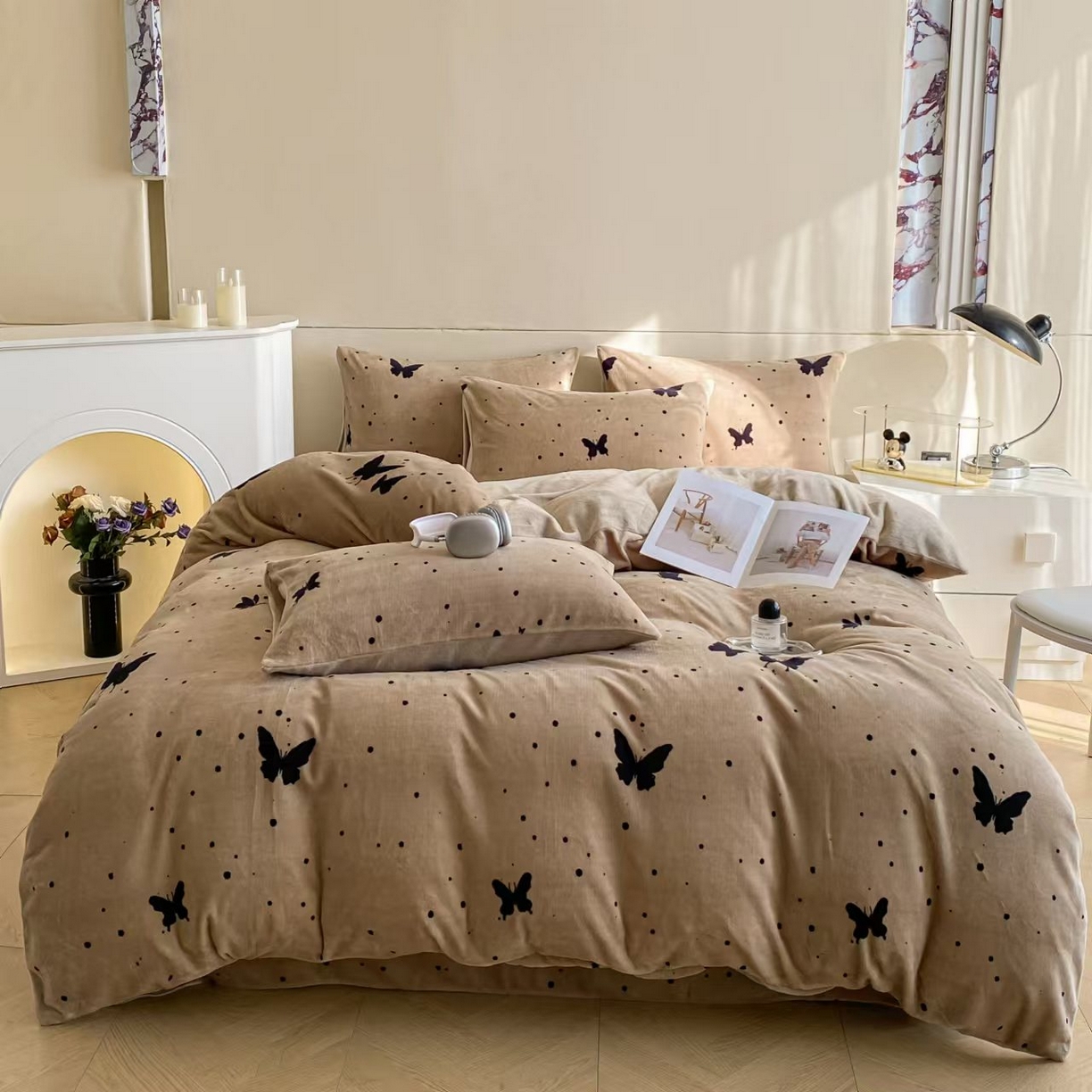 91家纺网 家纺一手货源 找家纺 （总）斯卡诺家纺 2025新款双面牛奶绒跑量款四件套