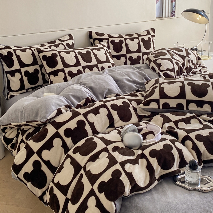 91家纺网 家纺一手货源 找家纺 （总）斯卡诺家纺 2025新款双面牛奶绒跑量款四件套