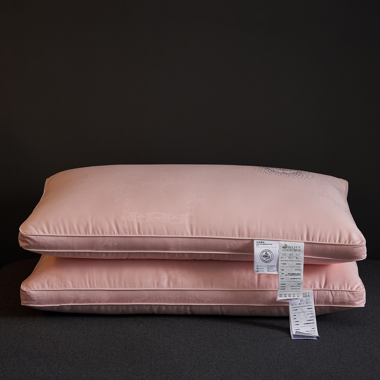 91家纺网 家纺一手货源 找家纺 乐可 2025新款蚕咝亲肤枕 蚕咝亲肤枕-粉