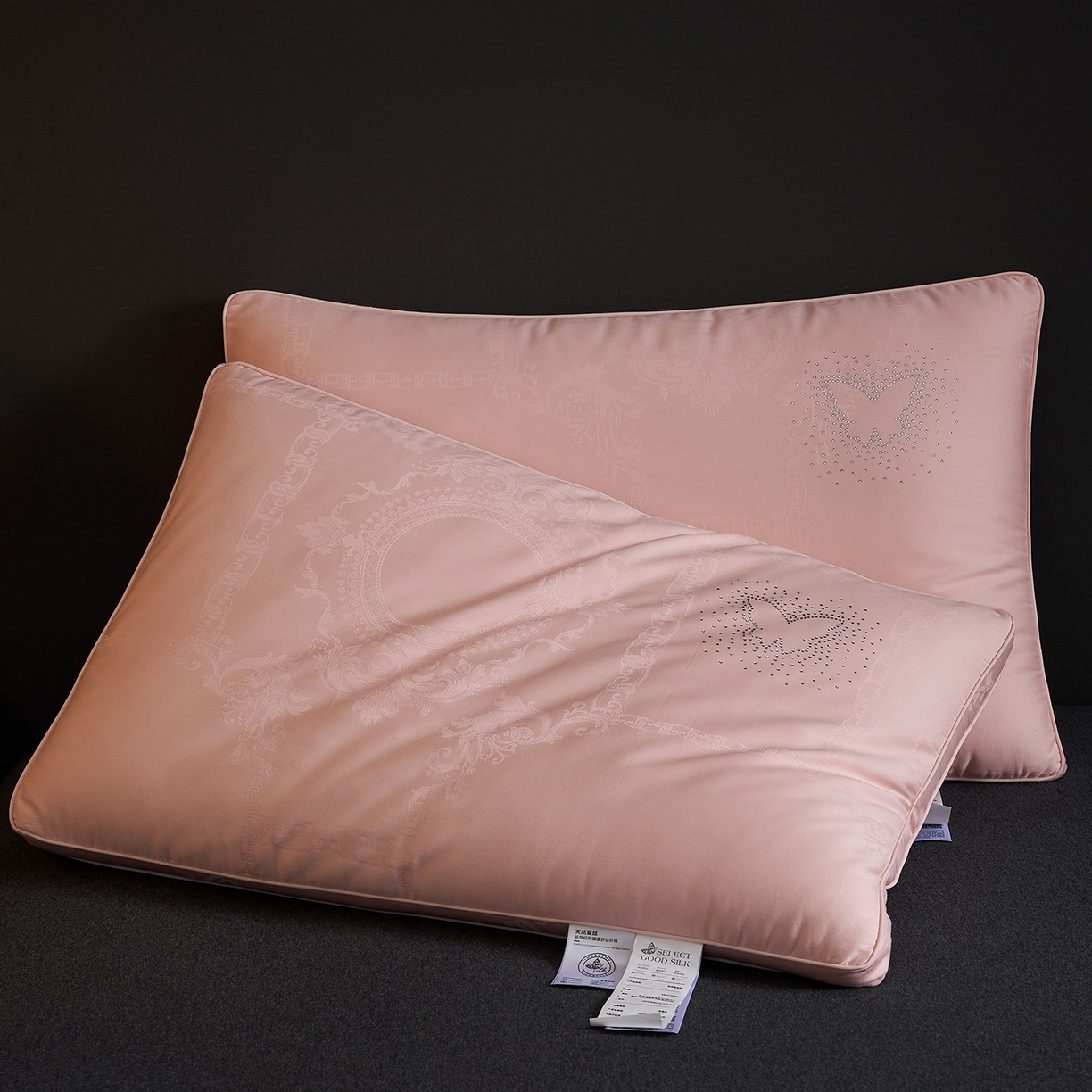 91家纺网 家纺一手货源 找家纺 乐可 2025新款蚕咝亲肤枕 蚕咝亲肤枕-粉